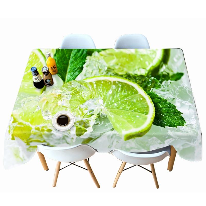 Corn And Lemon Pattern Tablecloth Dustproof Thicken Cotton Rectangular Round Table Cloth For Wedding Picnic Party
