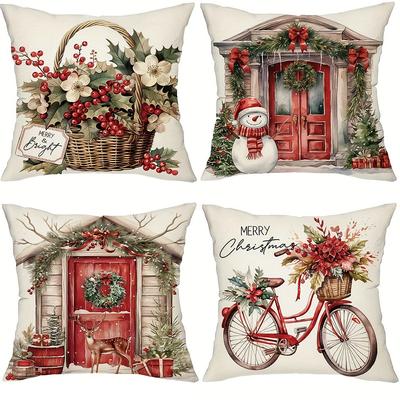 Merry Christmas Home Decoration Pillowcase Suitable for Bedroom Room Living Room Sofa Cushion Cover Friend Gift
