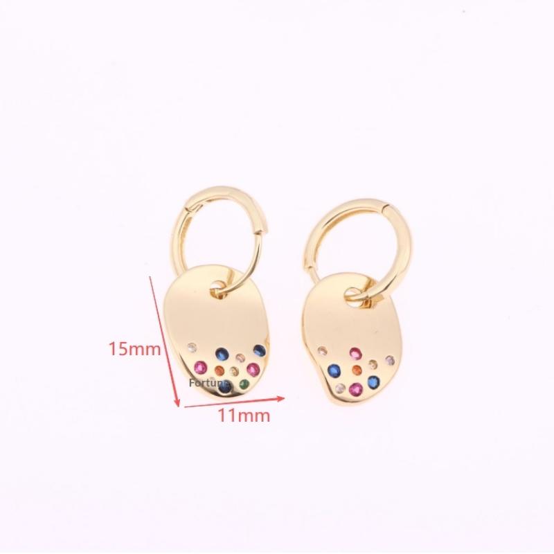 Brincos Pendentes Irregulares de Círculo Dourado com Zircônias Coloridas para Mulheres Brilhantes Brincos de Festa Joia Presente