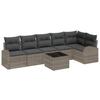 Garden Sofa Set with Cushions and Storage 7 Pcs Grey Poly Rattan