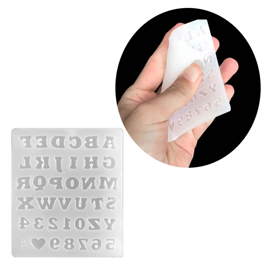 A-Z English Letter Resin Mold Mini 0-9 Number Silicone Molds for Jewelry Making Decors Ornament Resin Molds DIY Crafts
