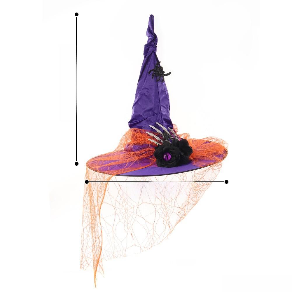 Halloween Witch Hat With Spider Embellishments For Party Cosplay And Dark Magic Decor
