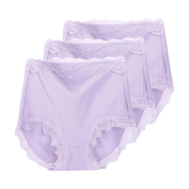 3 sztuki damskie majtki koronkowe z wysokim stanem wygodne plus size trójkątne spodnie bielizna majtki