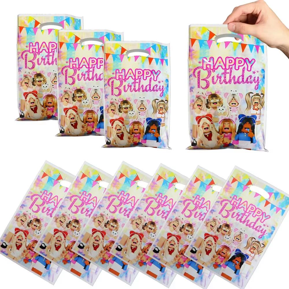 Roblox Theme Children's Birthday Party Favors Gift Bags Slap Bracelets  Wristbands Balloons Stickers Tattoo Stickers Decorations