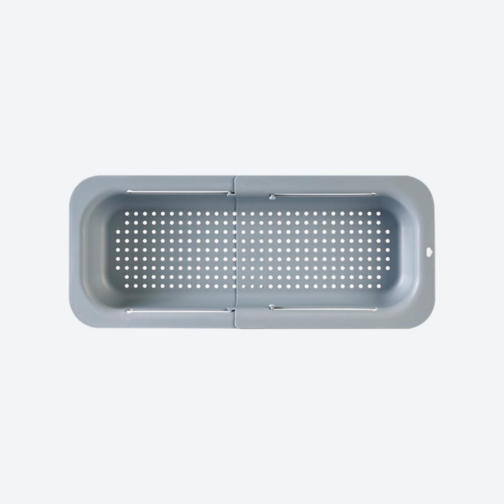 Expandable Sink Strainer Basket Multifunctional Dish Drying Rack Kitchen Strainer  Drying Dishes Grey