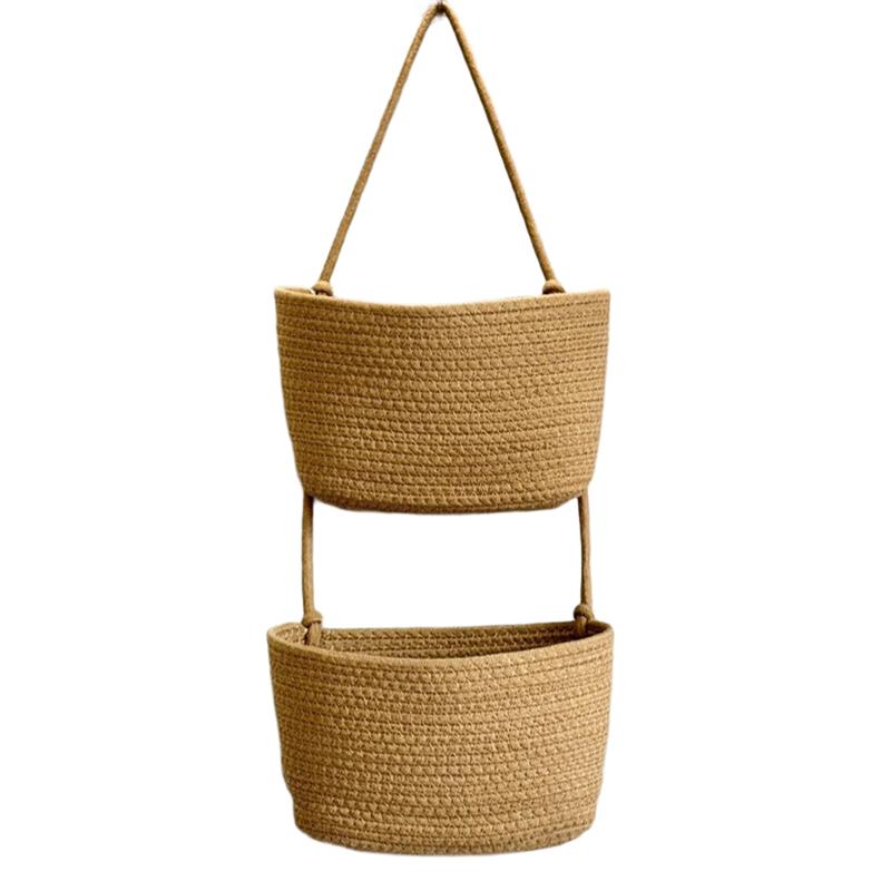 Household Wall-Mounted Woven Storage Basket Three-Layer Hanging Design Wall-Mounted Basket For Home Use Environmentally 4190₽