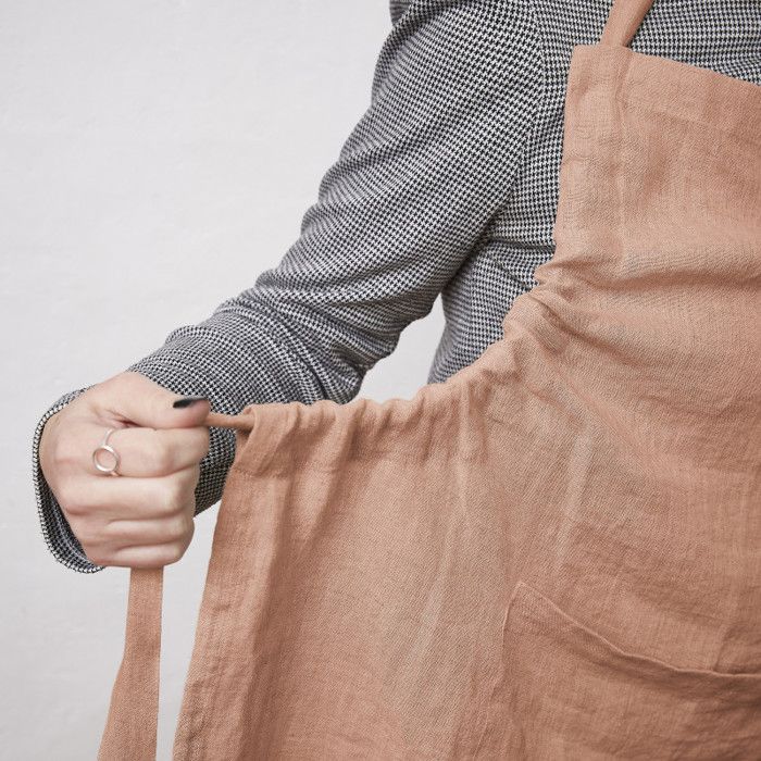 Tablier de Chef ajustable "Soline" 70 x 85 cm Lin lavé