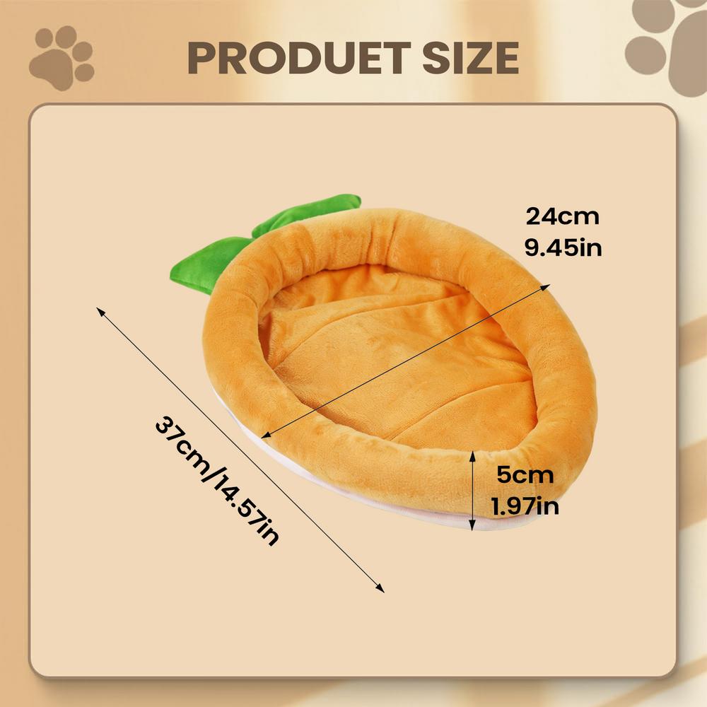Warm Carrot Shaped Bunny Mat Soft Breathable Cute Sofa Mat for Pet Small Animal Hamster Bunny Puppy Kitty Sleeping Bed Mat