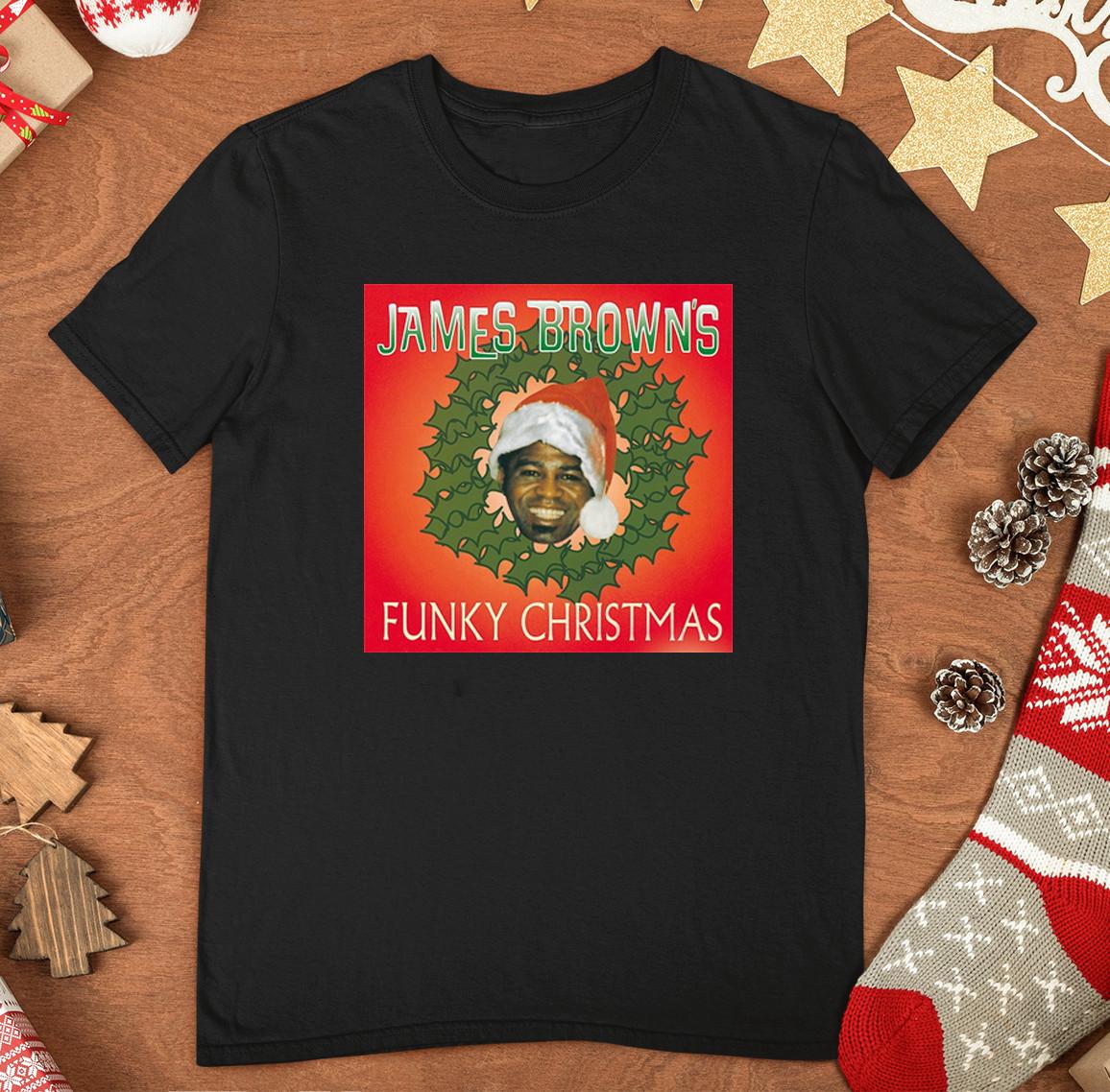 CHRISTMAS James Brown s Funky Christmas black T-shirt unisex BL1745 L
