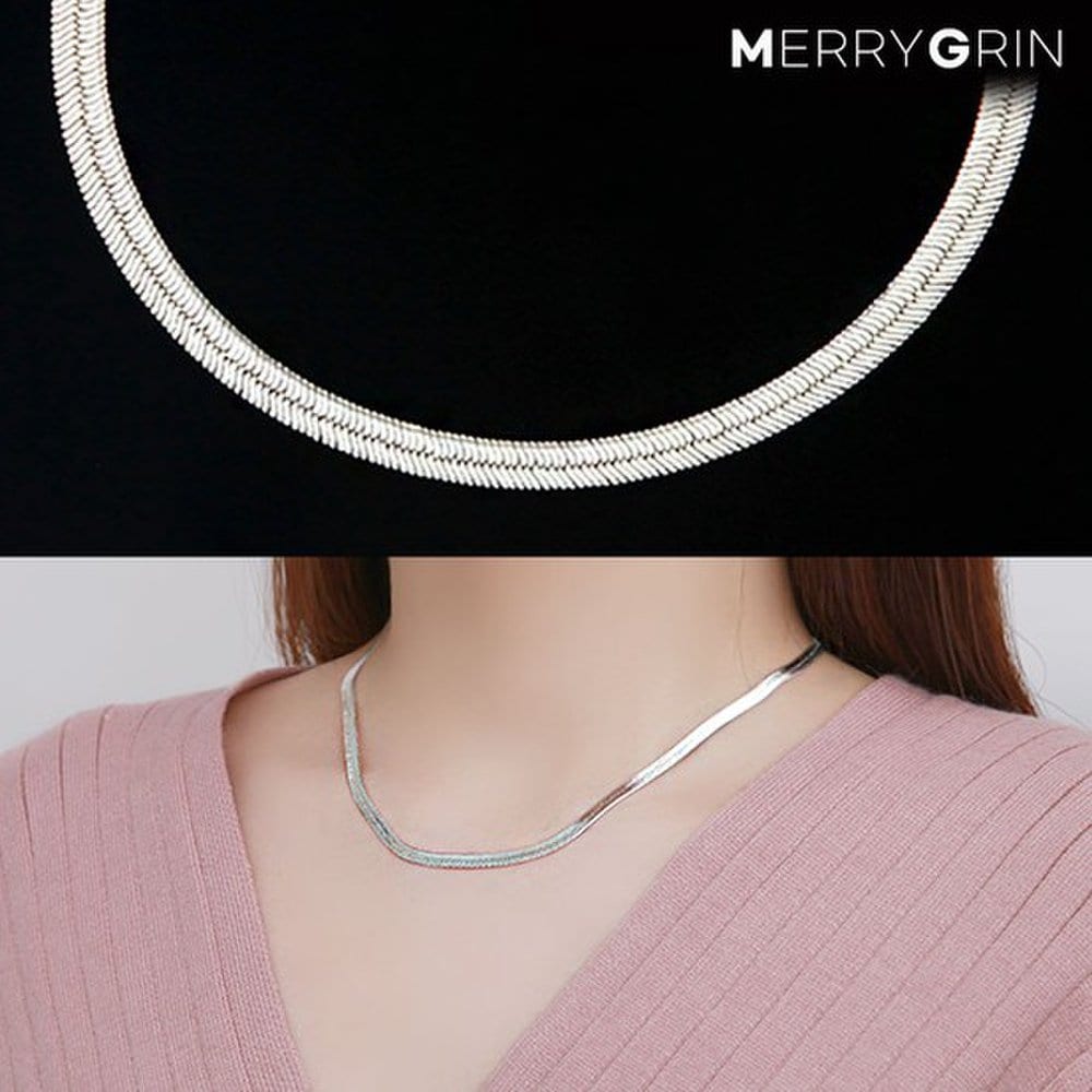 

[Mary Green] 925 Silver Fashion Snake Chain Necklace