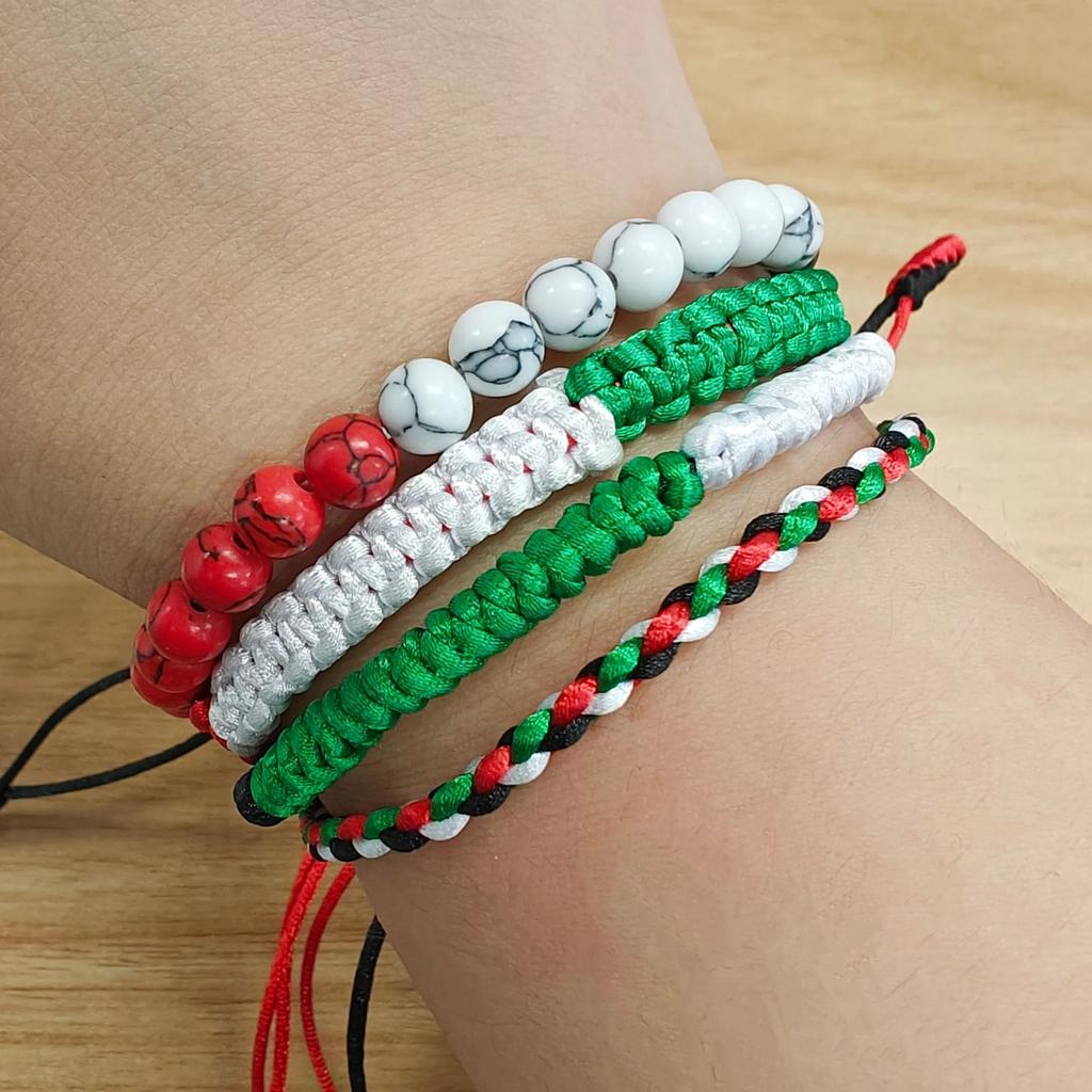 LIKGREAT Hot Palestine Flag Color Bracelets for Men Women Fashion Handmade Braided String Thread Robe Adjustable Jewelry Gifts