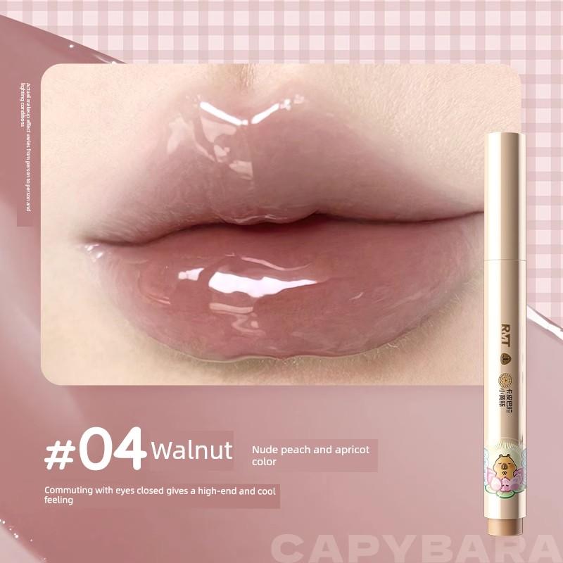 Rmt Luo Xiaoman Water Glossy Lip Jelly Lipstick for Women Solid Lip Gloss Mirror Lip Glaze Lip Oil Lip Balm Lip Mud for Women