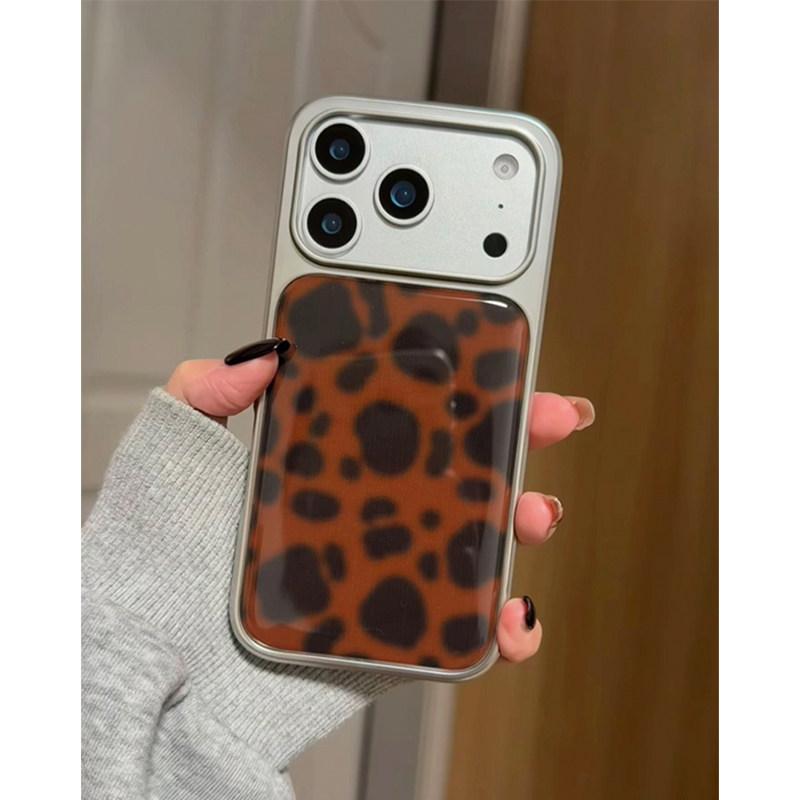 INS Korean Leopard Print Electroplated Drop Glue Phone Case For iPhone 16 15 14 13 12 11 17 Pro Max 16 15 14 13 Pro 17 Air Cover