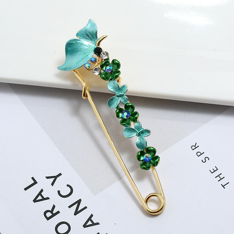 Oil silk scarf buckle brooch women's fixed clothes cardigan pin tulip flower temperament versatile accessories