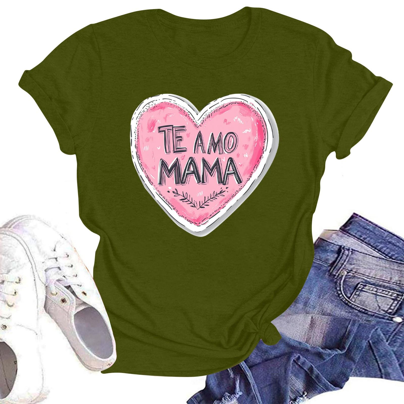 

Женская повседневная футболка с круглым вырезом и короткими рукавами с принтом L армия зеленый