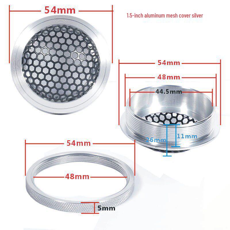 1.5-6.5 inch Car Speaker Aluminum Mesh Cover - A-pillar Protective Decorative Frame