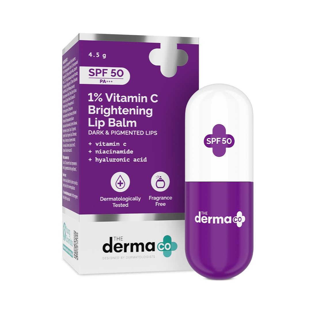 

The Derma Co 1% Vitamin C Brightening Lip Balm SPF 50 PA +++ with Niacinamide & Hyaluronic Acid 4.5g