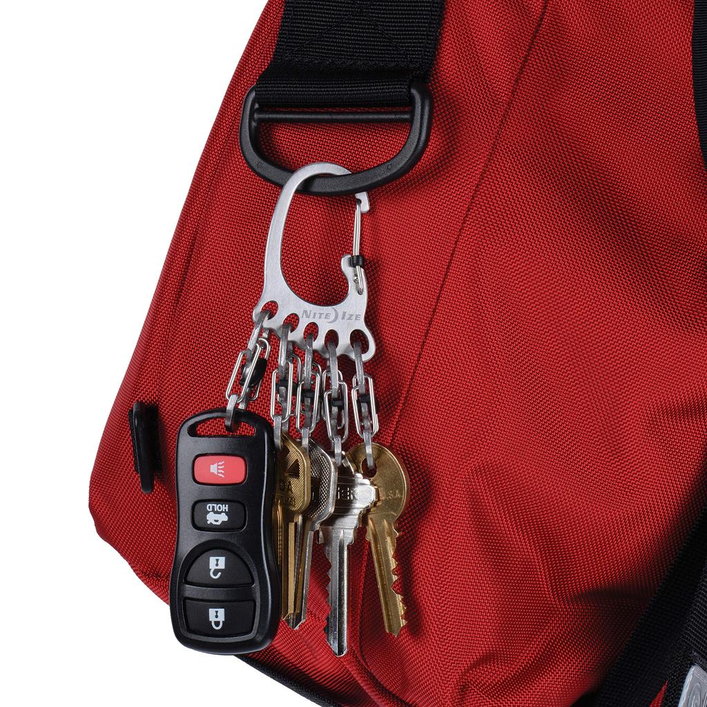 NITEIZE Stainless Steel BigFoot Locker Carabiner Key Holder with Lock - D-Shaped All 3 Colors(Official Japan Product)