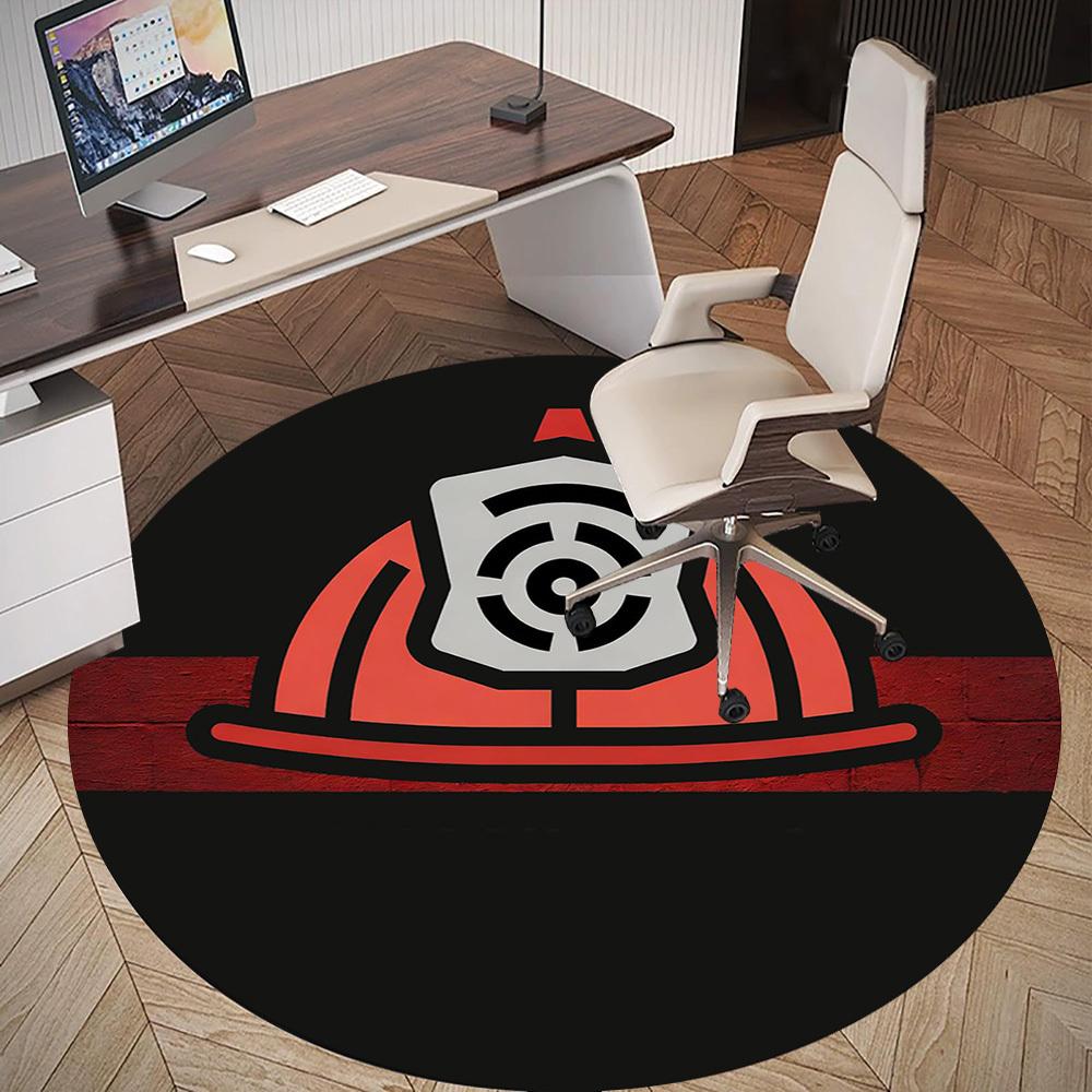 1pc Firefighter Safety Round Chair mat office Area Rug - Non-Slip, Floor Mat for Office, Bedroom, Ideal home decor gift c0112140