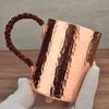 Handcrafted Coffee Mug,Pure Copper Beer Cup,Weave Handle Thickened Water Breakfast Cup,for Home Drinkware Tableware ,200ml,1pcs