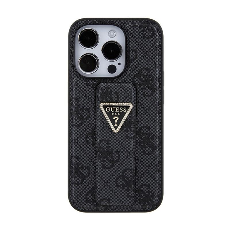Guess Grip Stand 4G Triangle Strass Logo - Etui Iphone 15 Pro Max (Czarny)