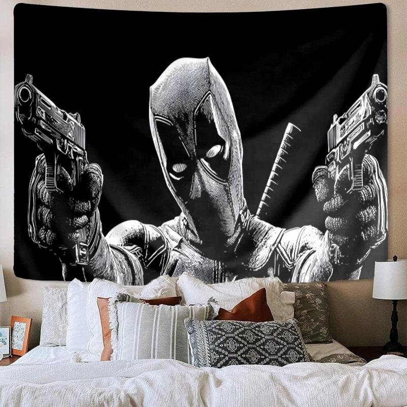 Dead-pool Printed Tapestry, Unique Design Tapestry, Wall Decor for Bedroom,Livingroom, Playroom,Heartwarming Fan Holiday Gifts