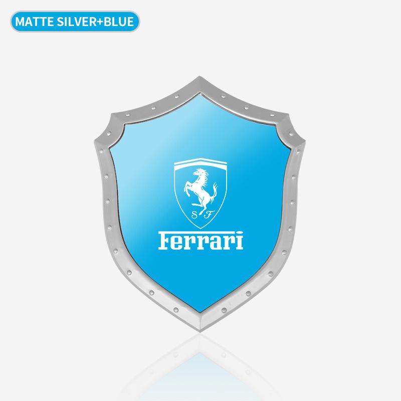 3D shield truck stickers Metal stainless steel truck car accessories for Ferrari F430 Stradale Roma 488 Spider SF90 Portofino F8