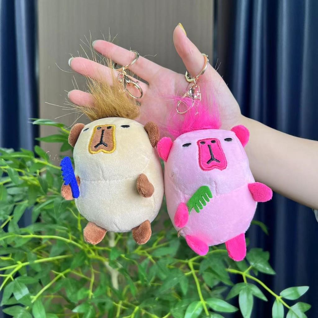 Capybara Creative Quirky Plush Toy Keychain Fun Backpack Decoration Cute Gift