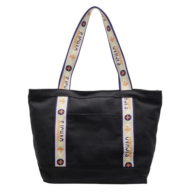 Canvas Bag Women's Large Capacity Simple 2025 New Casual Fashion Shoulder Bag for Commuting Tote Travel Bag