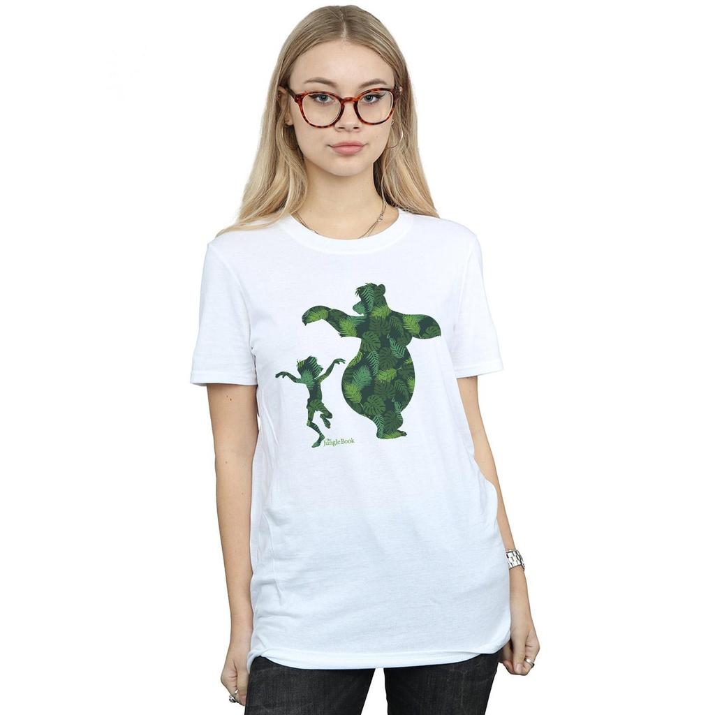 Disney Damen/Damen Das Dschungelbuch Mowgli und Balu tanzen Baumwolle Boyfriend T-Shirt