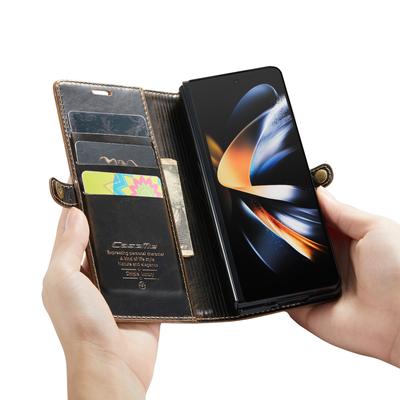 Anti -Shock Leather Cell Phone Bag Wallet Funda Case For Samsung Galaxy Z Fold 4 Fold4 Fold3 Fold 3 Luxury Card Pocket Cover