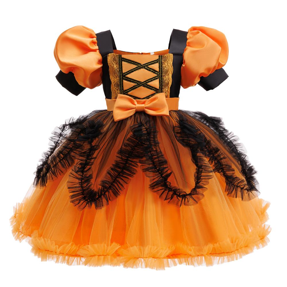 Halloween Children Pumpkin Costume Girls Witch Cosplay Party Performance Costume 8629  Little Girl's Favourite Dress Dresses