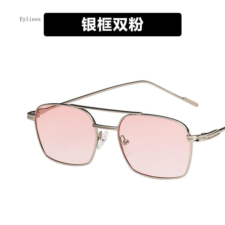 New Fashion Double Bridge Metal Frame Sun Glasses Driving Sunglasses Male Vintage Black Pilot Eyeglasses UV400 Female Gafas