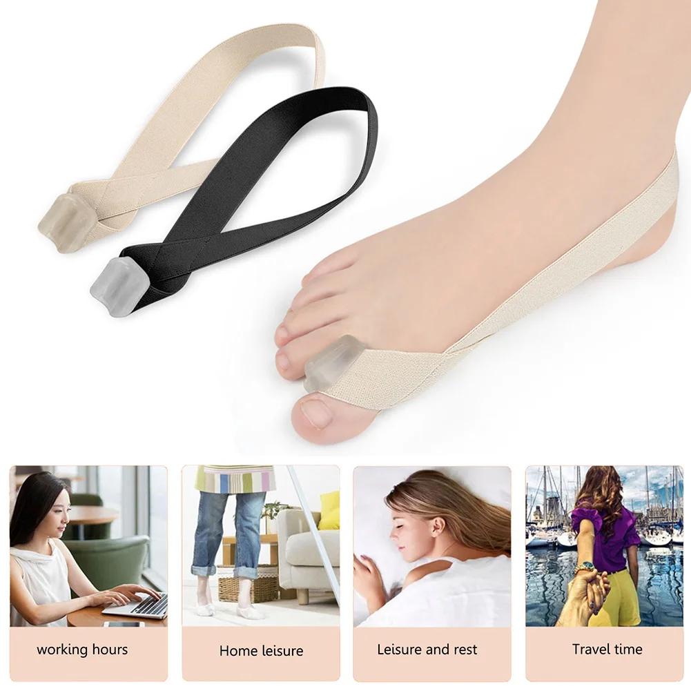 Unisex Toe Straightener Corrector Daily Wear Big Bone Toe Bunion Pull Strap Elastic Toe Separator Straightener for Foot Supplies