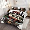 Vintage wooden board tourist bus RV forest 3d print Quilt cover Retro Style Bed Cover Pillowcase Luxury Home Textile Duvet Cover