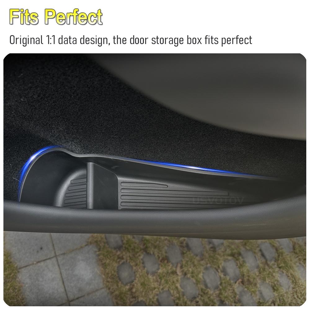 For Tesla Model 3 Y Juniper 2026 2025 Door Side Storage Box Front Rear Door Side Pocket Tray Liner Center Console Organizer Mats