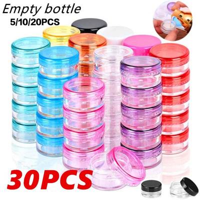 5/10/20/30Pcs Empty Sample Container with Lids Cosmetic Jars Clear Plastic Bottle for Make Up Nails Jewelry Beauty