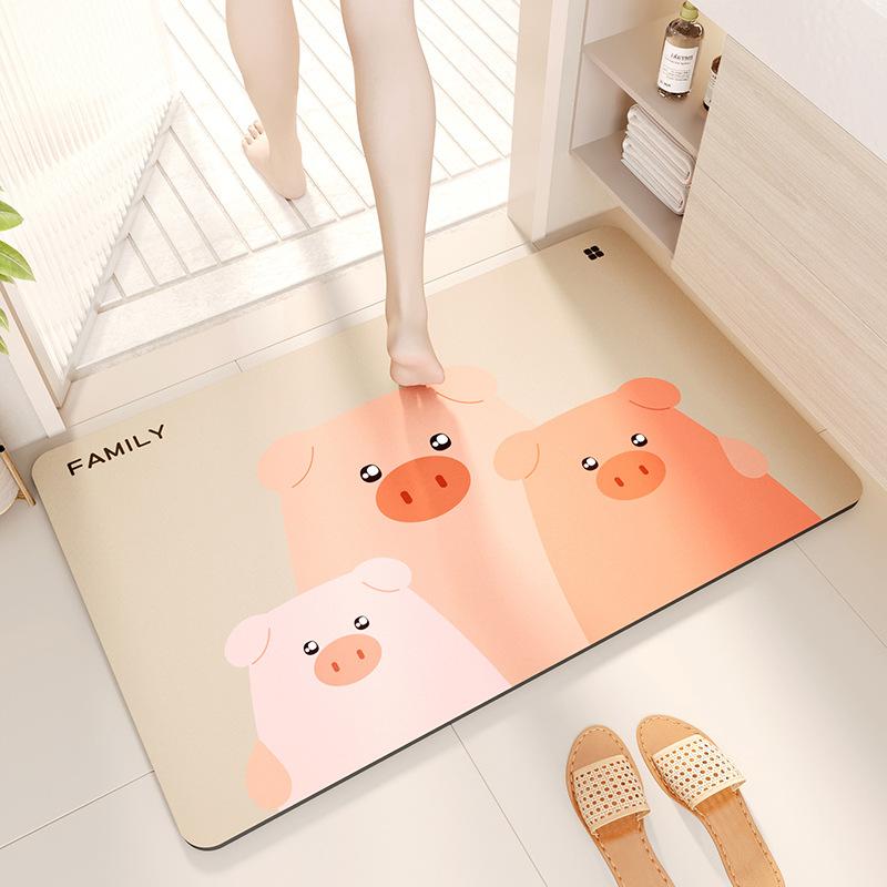 Rutschfester Teppich für Badezimmer, Toilette, saugfähiger Bodenteppich, weiche Kieselalgenschlamm-Badezimmertürmatte