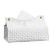 PU Leather Tissue Holder Rectangular Rattan-Tissue Box Cover Facial-Tissue-Case Paper Dispenser for Drop