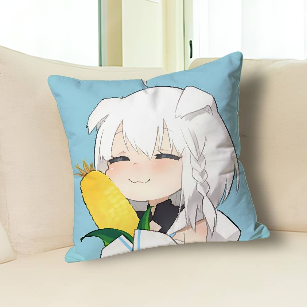 S-Shirakami Cute F-Fubuki Pillow Cases for Bedroom Living Room Sofa Home Decor Polyester Cushion Cover with Zipper