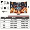 Home Witch Hat Pumpkin Halloween Party Backdrop, Spooky Polyester Banner for Wall Decor & Photo Booth
