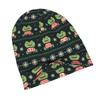 2D Flat Printing Frogs In Sweaters (Dark) Adult Knit Beanie with Style Fits Effortlessly Into Seasonal Wardrobes and Pairs Well with Jackets or Casual
