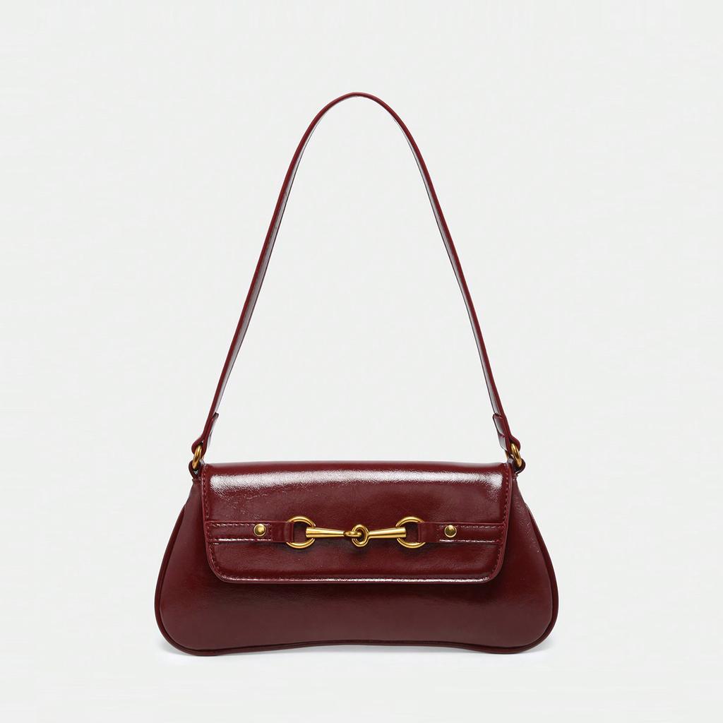 2025 New Underarm Bag Fashionable and Versatile Solid Color Artistic Stick Bag Elegant Retro Leopard Pattern Shoulder Bag