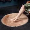 Modern Plush Round Faux Wool Floor Mat for Computer Chairs and Bedrooms