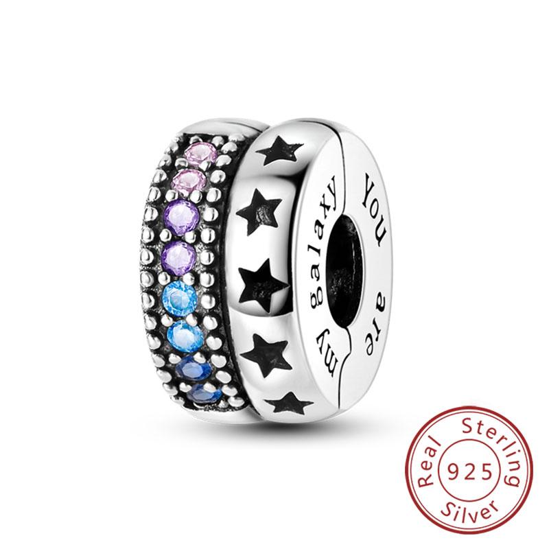 Fit Original Charms Beads Copper Clip Charms Zircon Silicone Spacer Beads For Bracelet Women Diy Gift Party