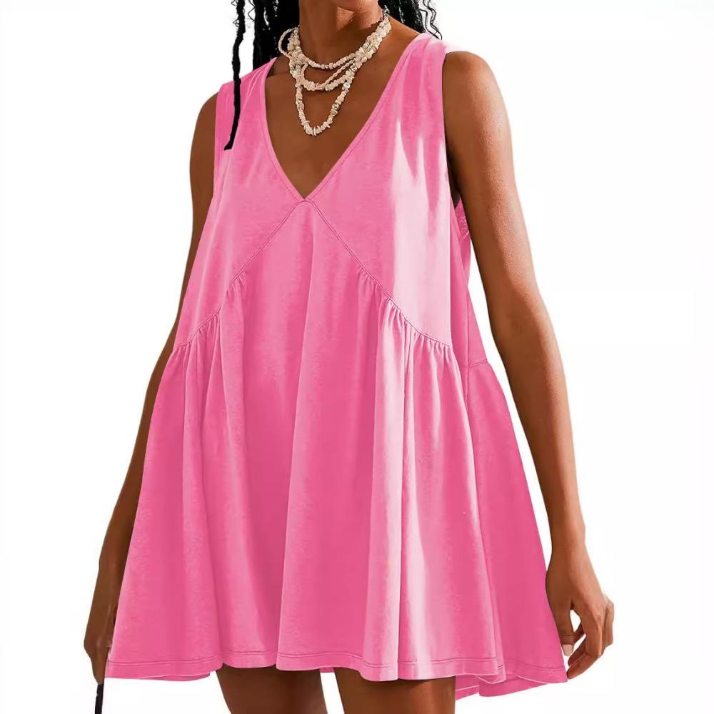 Casual Sports V-neck Loose Vest Dress