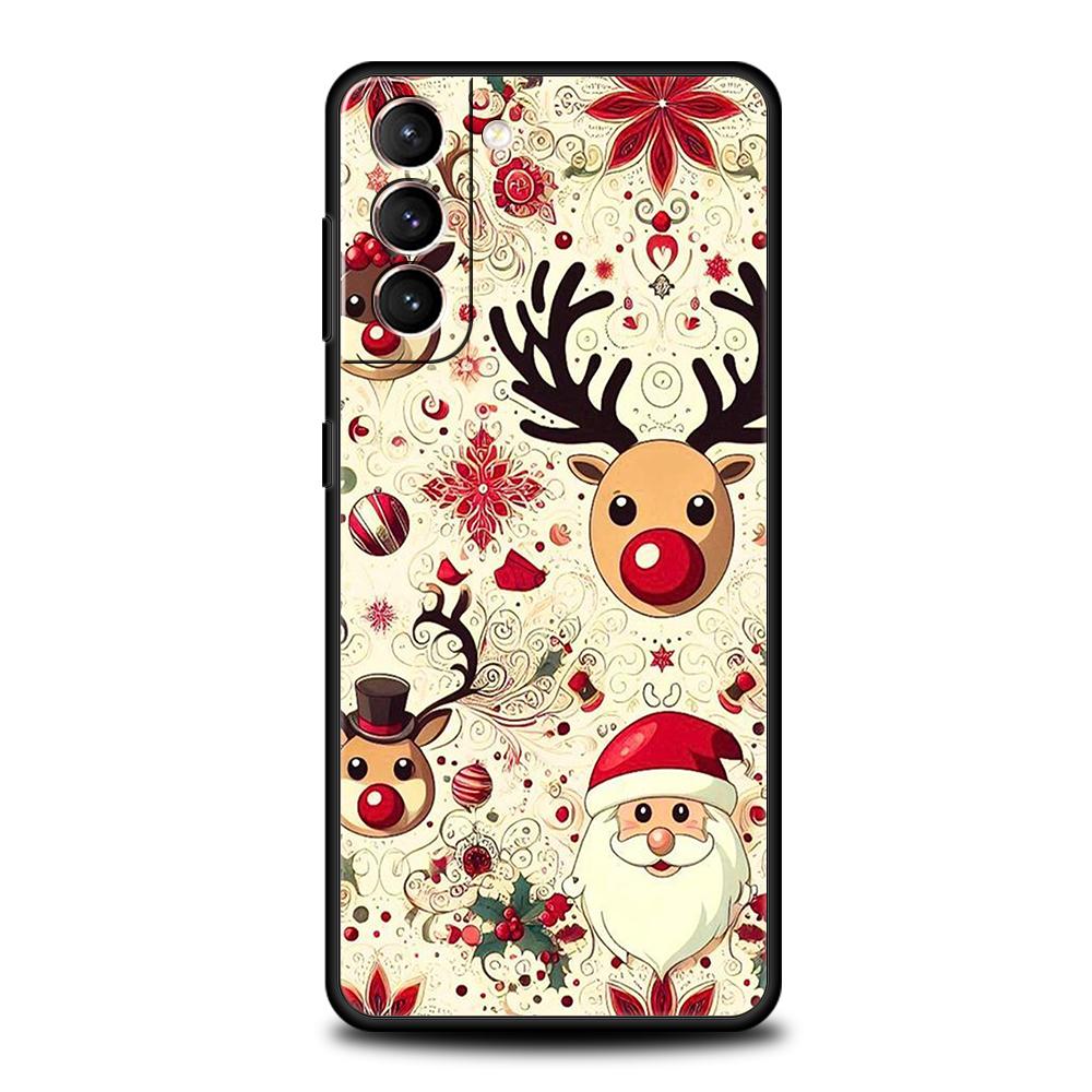 Merry Christmas Phone Case Cover for Samsung Galaxy S25 S24 S23 S22 S20 S21 FE Ultra S10 S10E Plus 5G Soft TPU Capas Fundas Bags