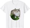 Watermelon Cat Stupid Cute Cat Emoji Funny Watermelon Cotton Printed Summer Unisexs and Womens New Fashion Short Sleeves