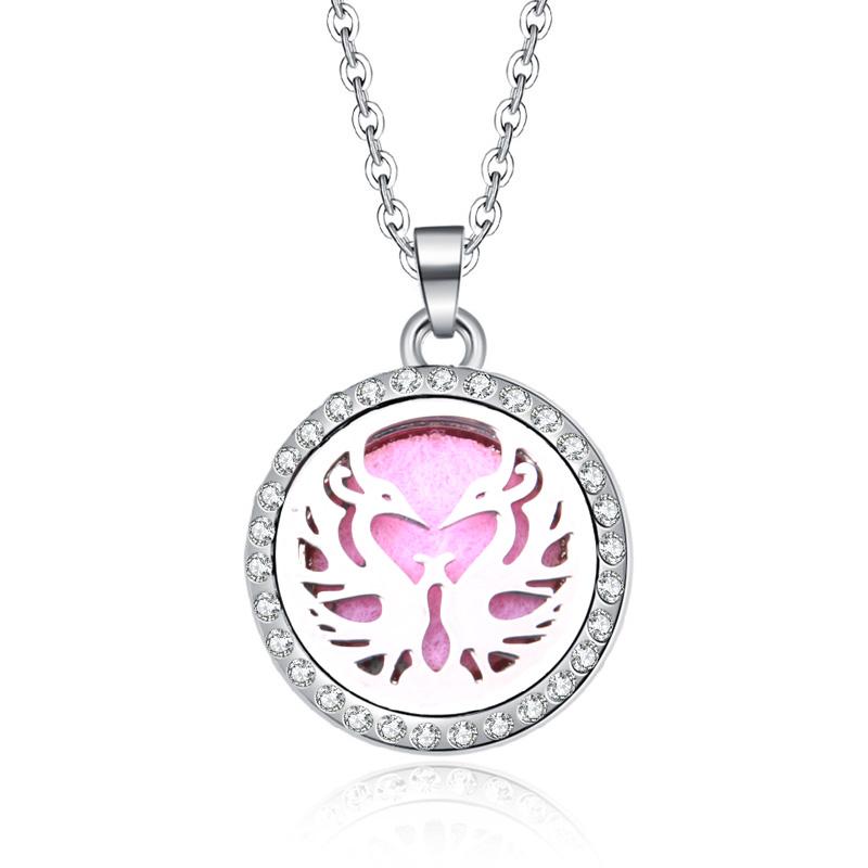 New Stainless Steel Alloy Fashion Aromatherapy Necklace Essential Oil Diffuser Perfume Locket Pendant Women Jewelry Gift