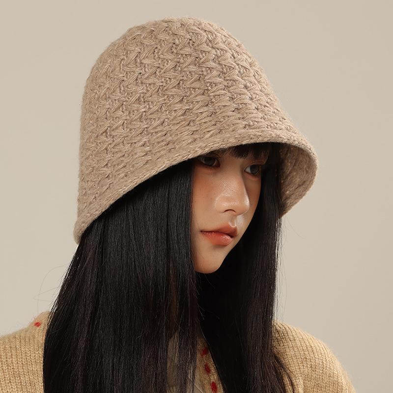 Autumn and Winter New Bucket Hat Women's Simple Versatile Solid Color Bucket Hat Trendy Foldable Washbasin Hat